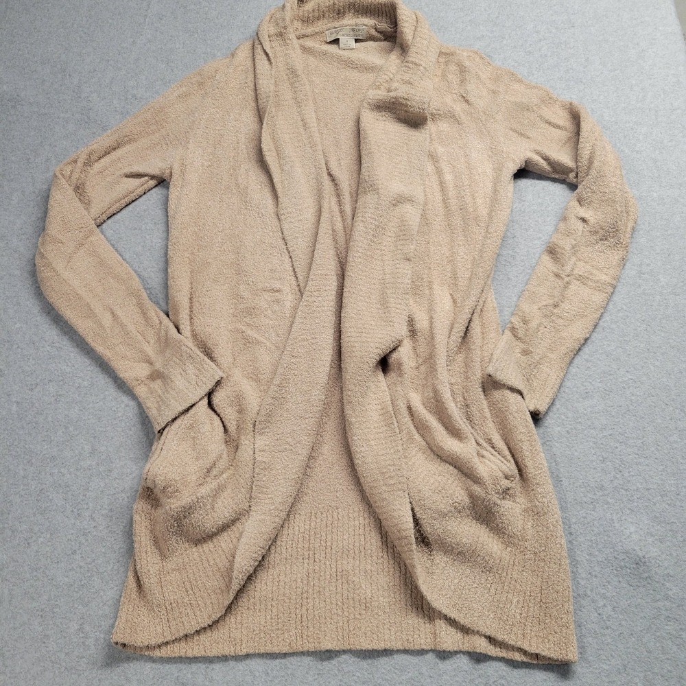 Barefoot Dreams Bamboo Chic Lite Circle Cardigan Tan Beige Open Front Style S